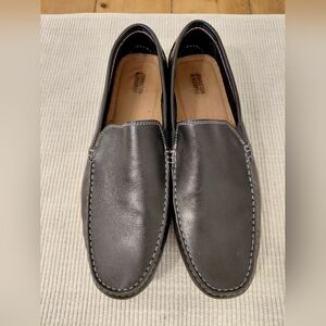JOHNSON & MURPHY BLACK LEATHER LOAFER DRIVING SHOE MOCS 11.5